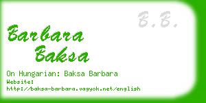 barbara baksa business card